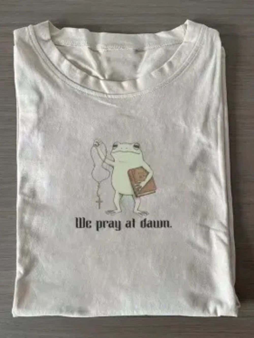White Women Frog Graphic Home Art Print - We Pray at Dawn